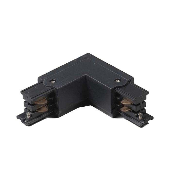 Connettore a L interno per illuminazione su binario trifase, nero, Pro