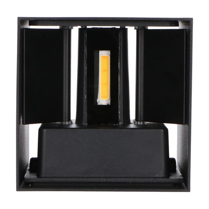 Lampada da parete up down nera in alluminio, Dion, 7W, dim to warm LED, IP65