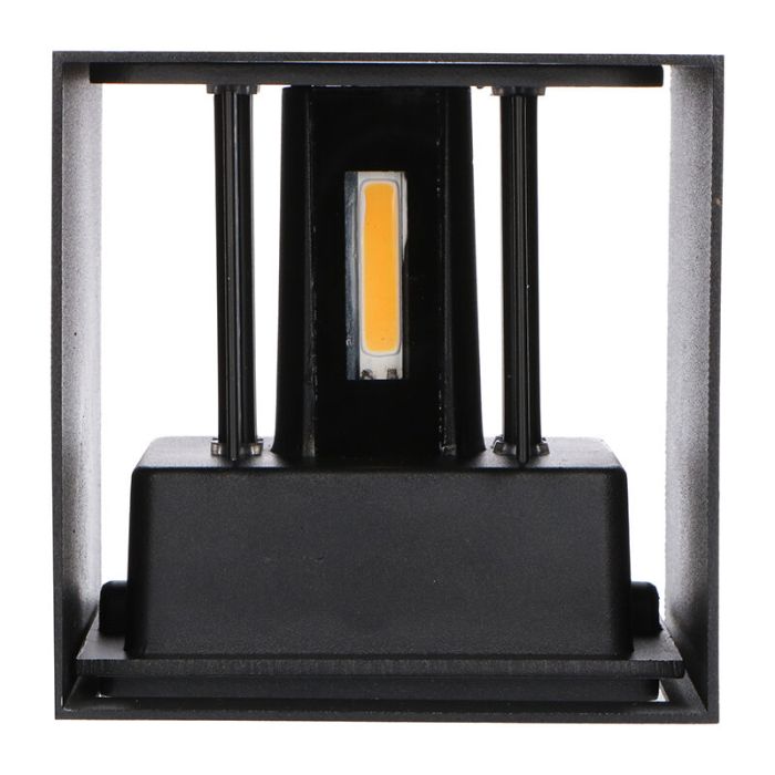 Lampada da parete up down nera in alluminio, Dion, 7W, dim to warm LED, IP65