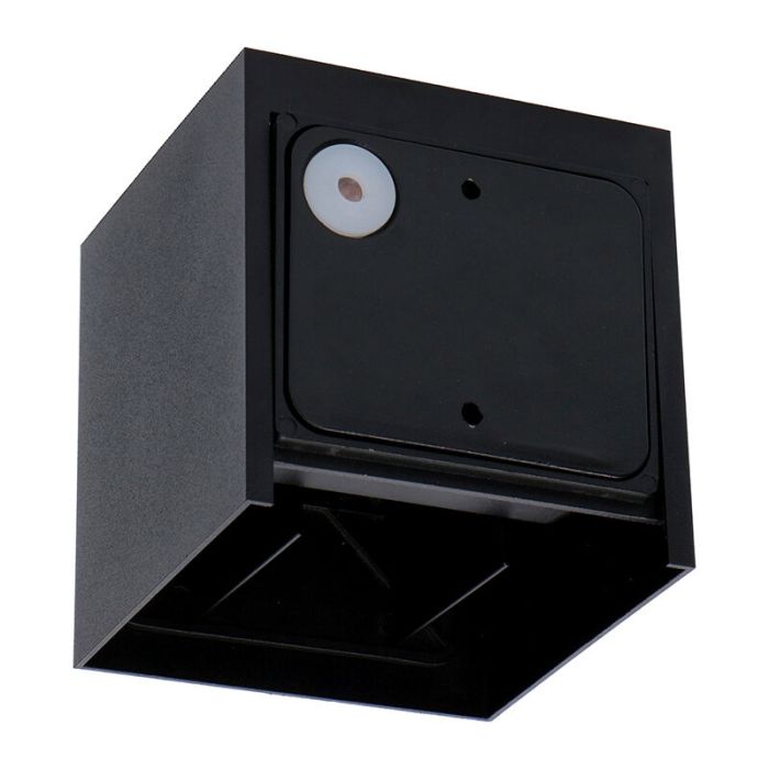 Lampada da parete up down nera in alluminio, Dion, 7W, dim to warm LED, IP65