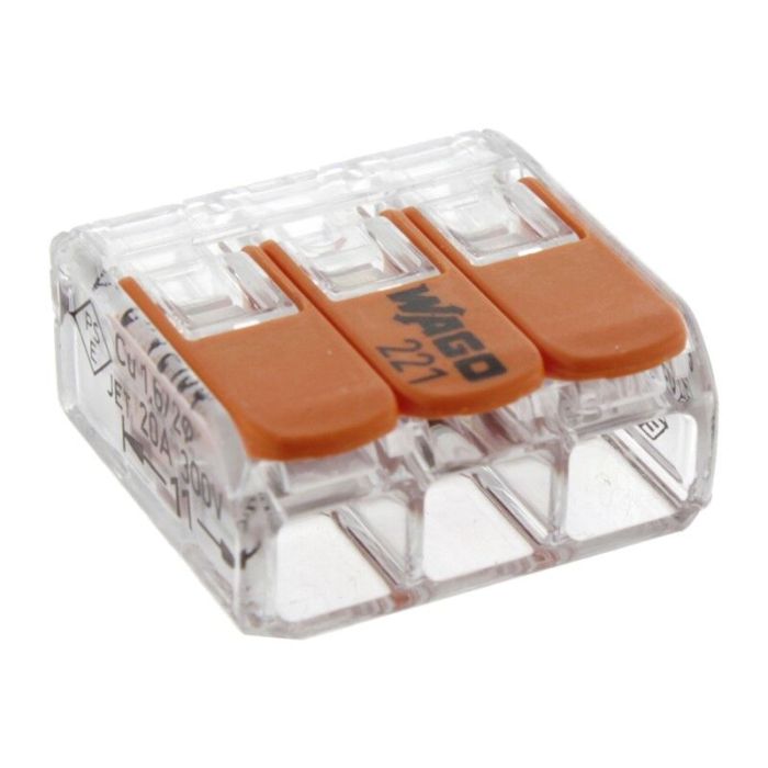 Wago Morsetto per saldatura 3 fori 4mm, richiudibile