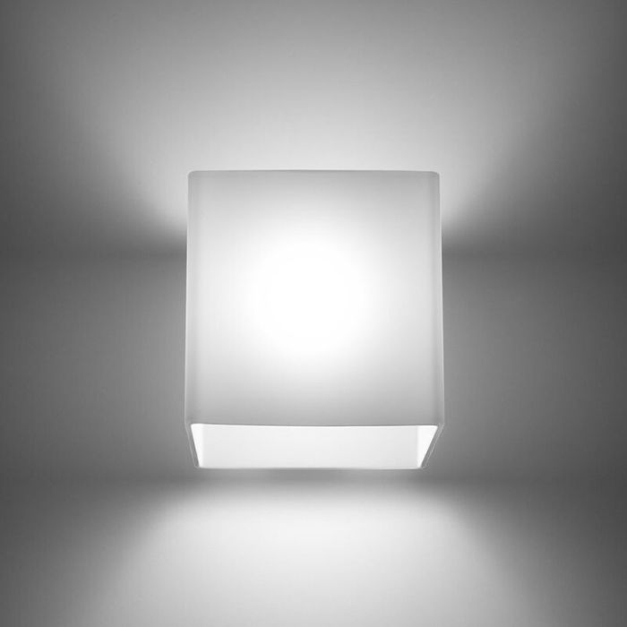 Lampada da parete up down in vetro bianca, Jermy