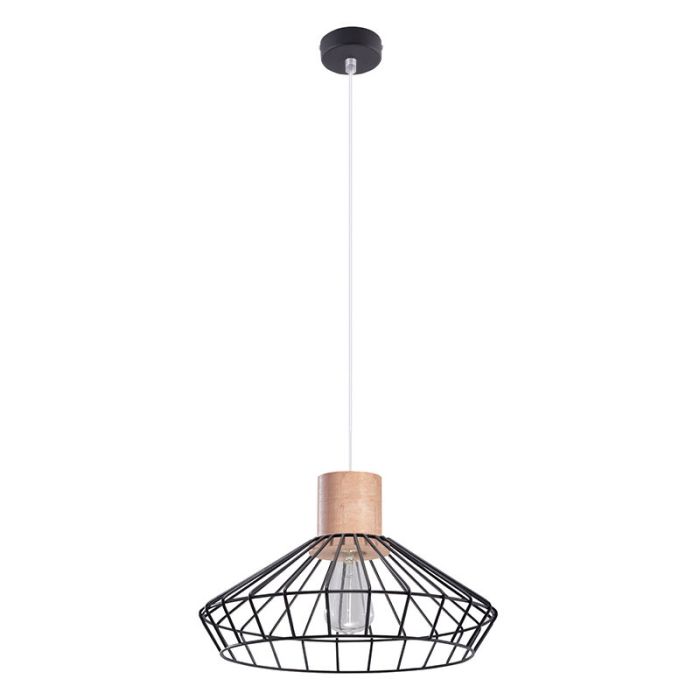 Lampada a sospensione in legno marrone, Gesina