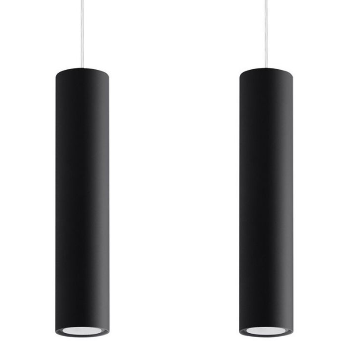 Lampada a sospensione in alluminio nera, Harley