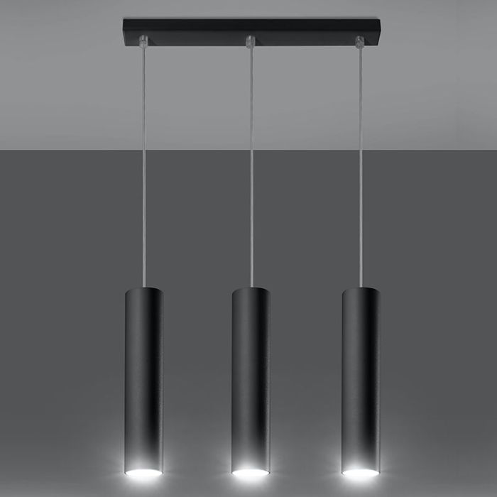 Lampada a sospensione in alluminio nera, Harley