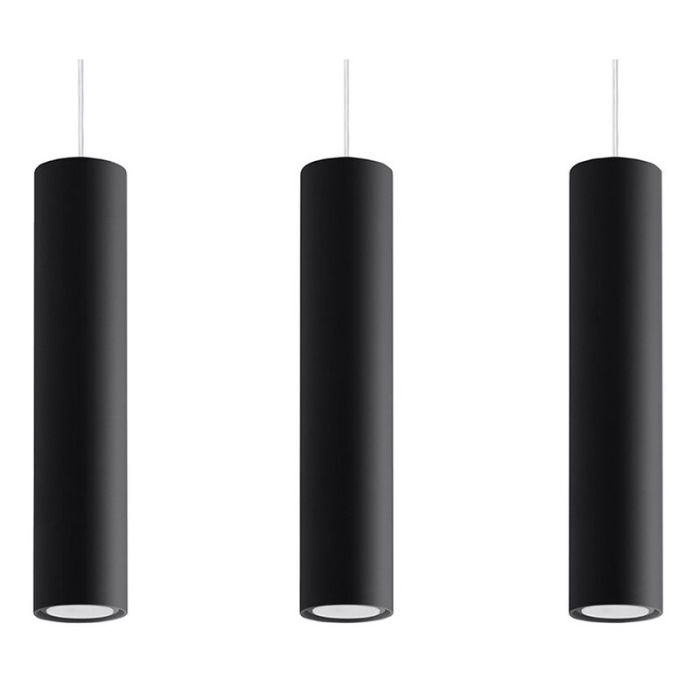 Lampada a sospensione in alluminio nera, Harley