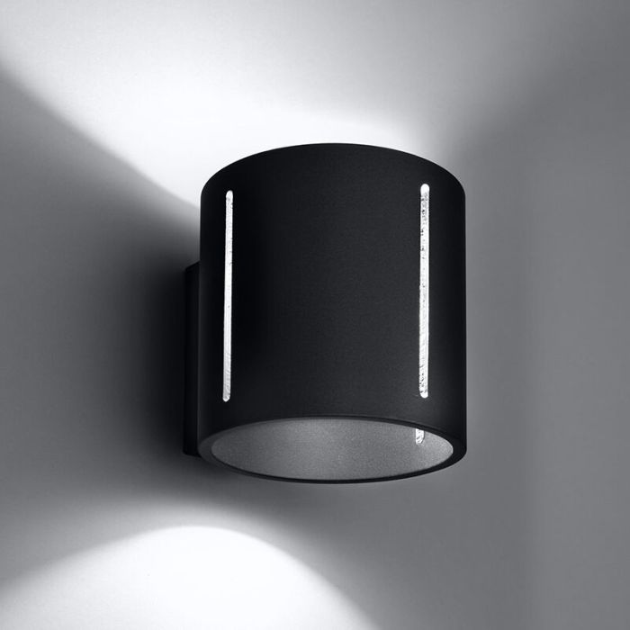 Lampada da parete up down in alluminio nera, Jamey