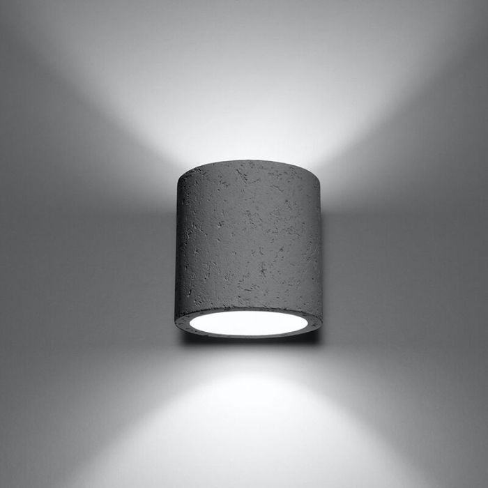 Lampada da parete up down in cemento grigia, Amely