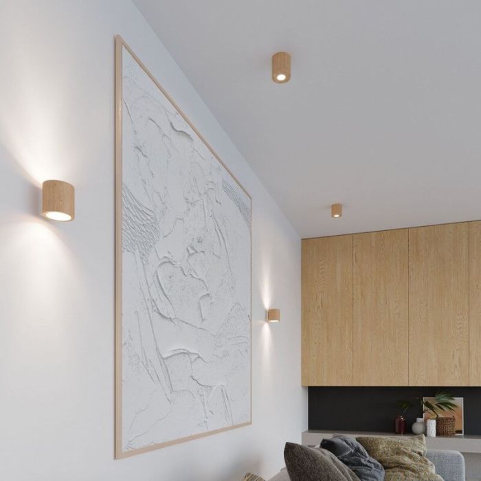 Lampada da parete up down in legno marrone, Amely