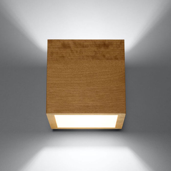 Lampada da parete up down in legno marrone, Andro
