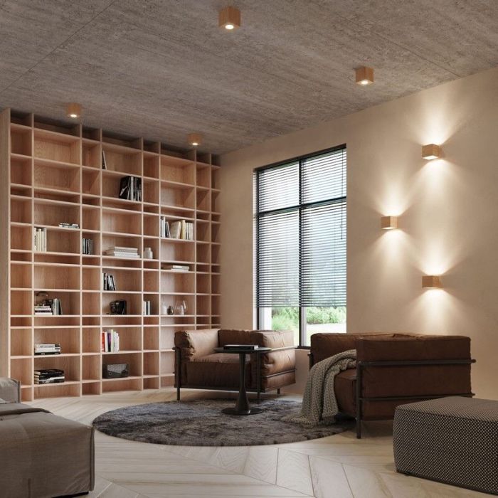 Lampada da parete up down in legno marrone, Andro