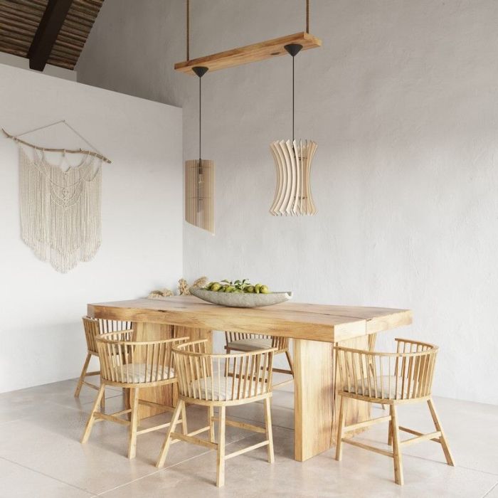 Lampada a sospensione in legno marrone, Guiseppe