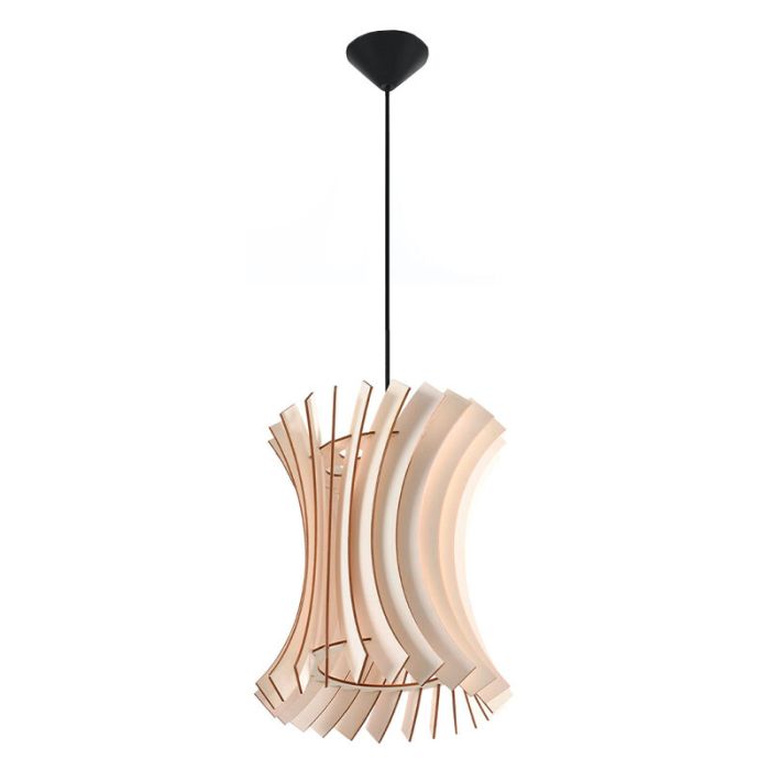 Lampada a sospensione in legno marrone, Goran