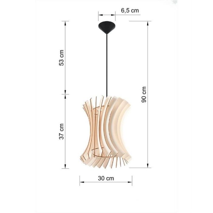Lampada a sospensione in legno marrone, Goran