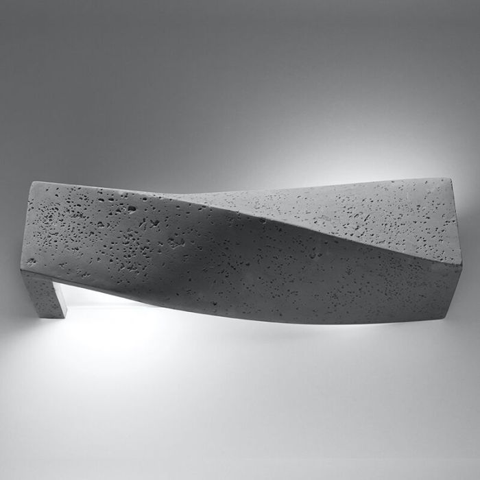 Applique da parete in cemento grigia, Annick