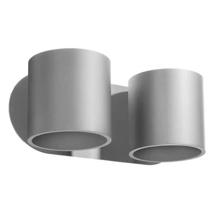 Lampada da parete up down in alluminio grigia, Amely