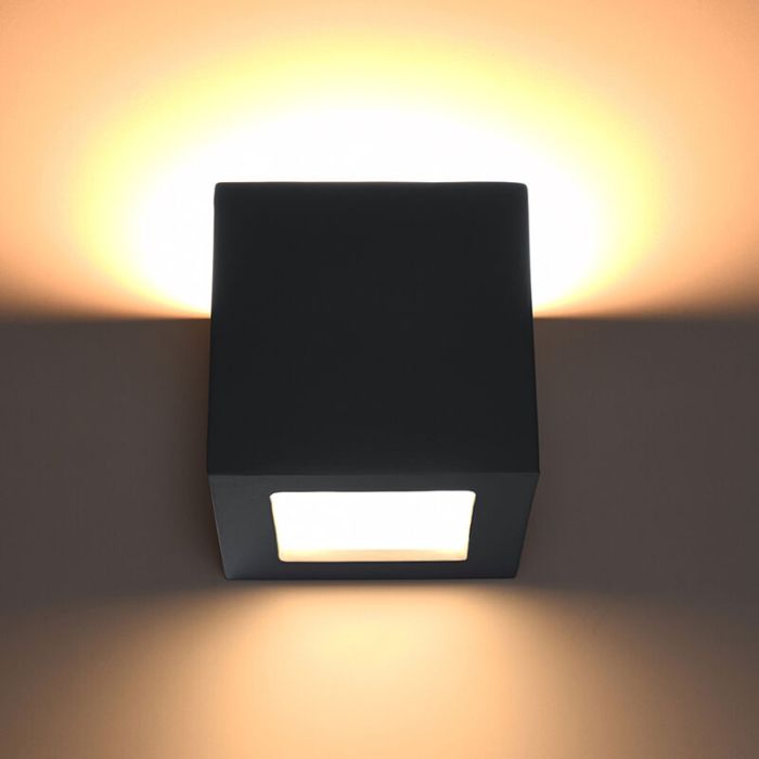 Lampada da parete up down in vetro nera, Caitlin