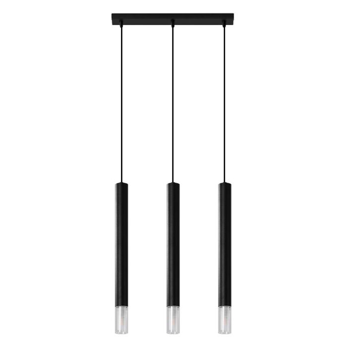 Lampada a sospensione in vetro nera, Ishani