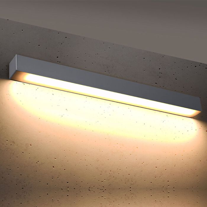 Applique da parete in alluminio grigia, Mascha, 22W, 3000K LED