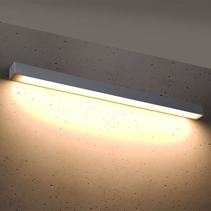 Applique da parete in alluminio grigia, Mascha, 31W, 3000K LED