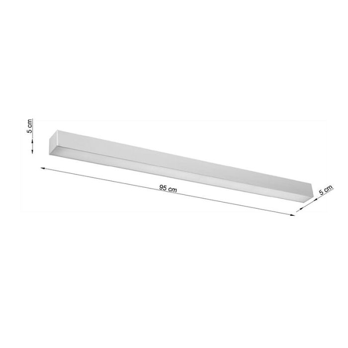 Applique da parete in alluminio grigia, Mascha, 31W, 3000K LED