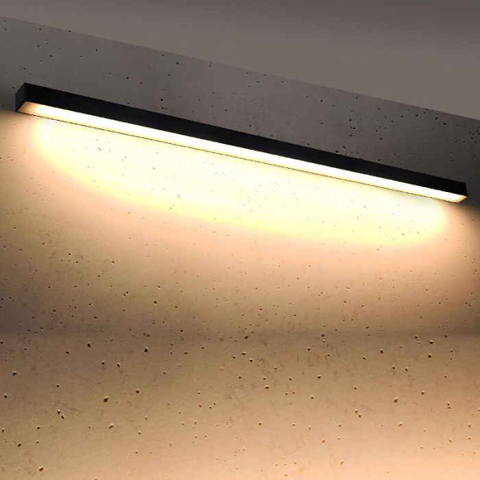 Applique da parete in alluminio nera, Mascha, 48W, 3000K LED