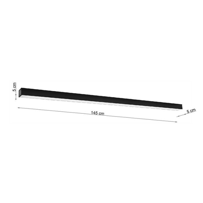 Lampada da soffitto in alluminio nera, Mascha, 48W, 3000K LED