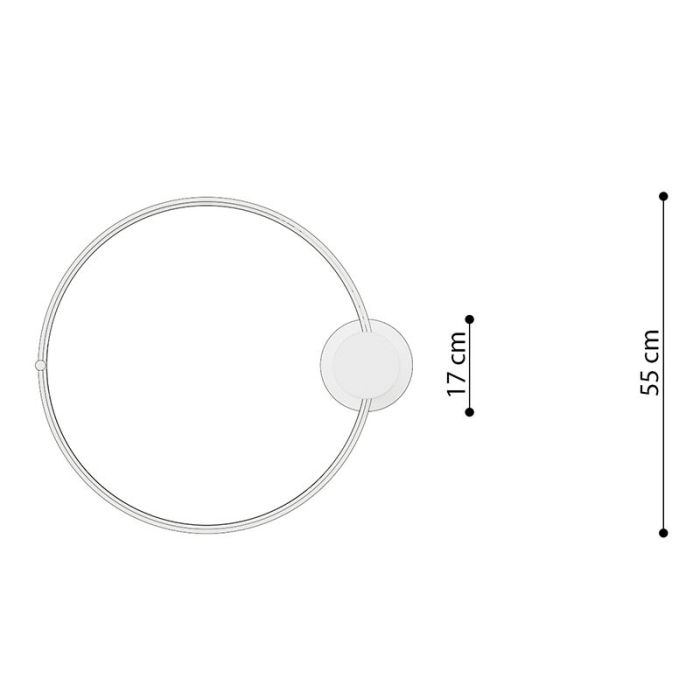 Plafoniera in alluminio nera, Ringo, 30W, 3000K LED