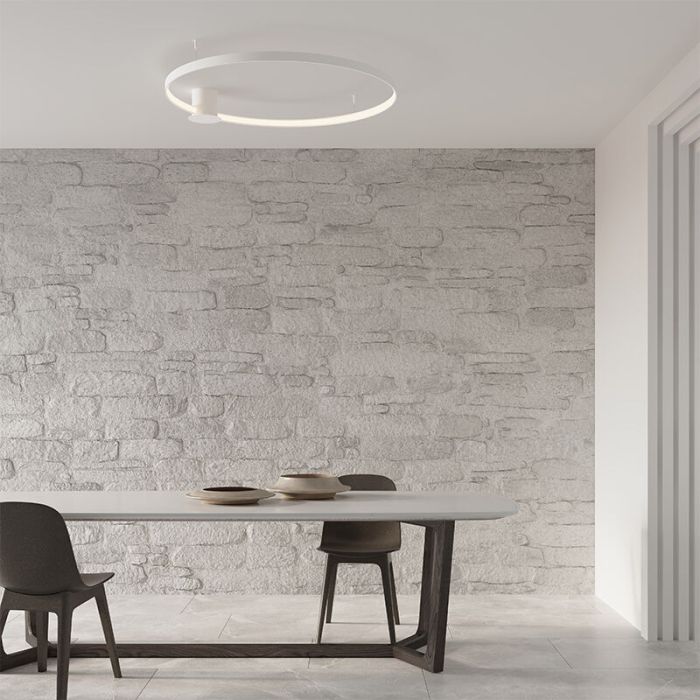 Plafoniera in alluminio bianca, Ringo, 50W, 3000K LED