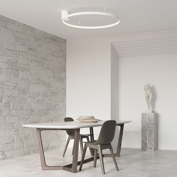 Plafoniera in alluminio bianca, Ringo, 50W, 3000K LED