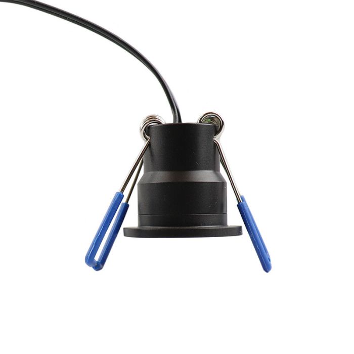3 faretti da incasso neri per veranda Dico, IP65, con set di connessione e telecomando