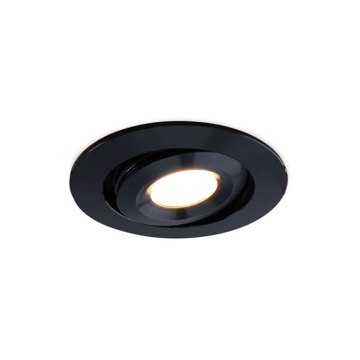 5 faretti da incasso orientabili per veranda Rona, IP44, con set di connessione e telecomando, nero