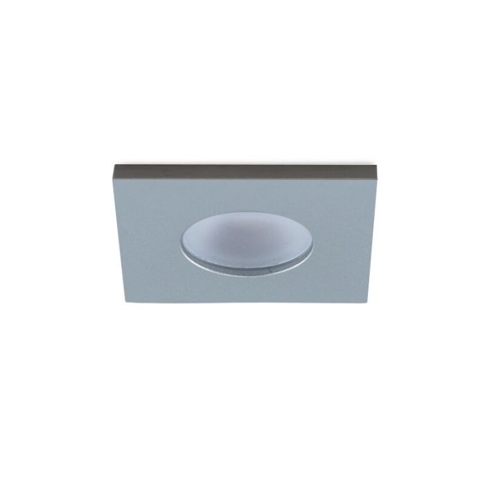 2 faretti da incasso cromati quadrati per veranda Dico, IP65, con set di connessione e telecomando