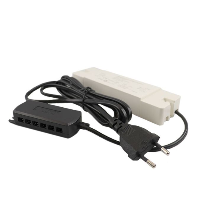 2 faretti da incasso cromati quadrati per veranda Dico, IP65, con set di connessione e telecomando
