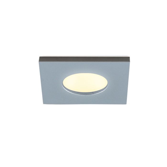 3 faretti da incasso cromati quadrati per veranda Dico, IP65, con set di connessione e telecomando
