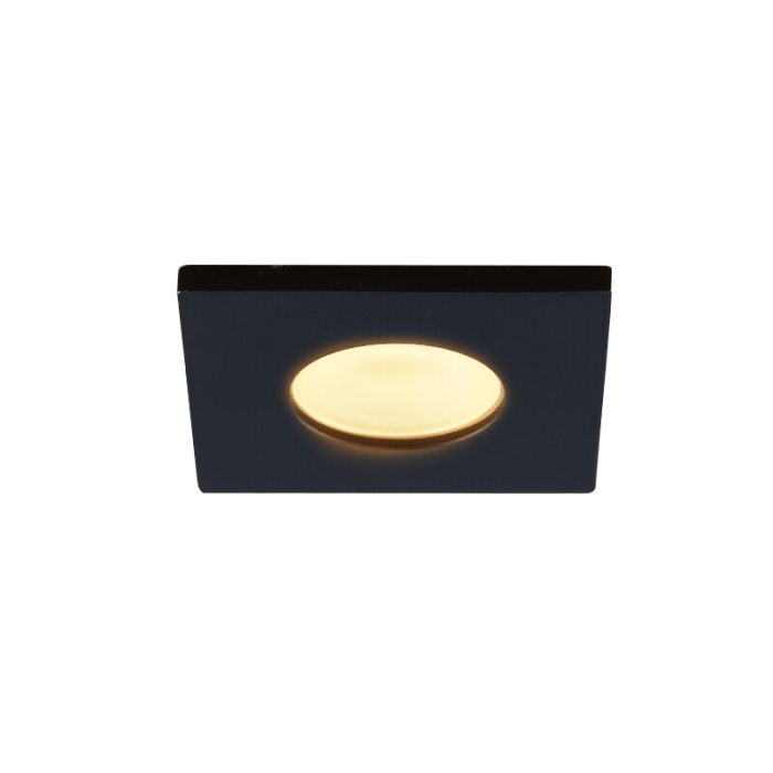 5 faretti da incasso neri quadrati per veranda Dico, IP65, con set di connessione e telecomando