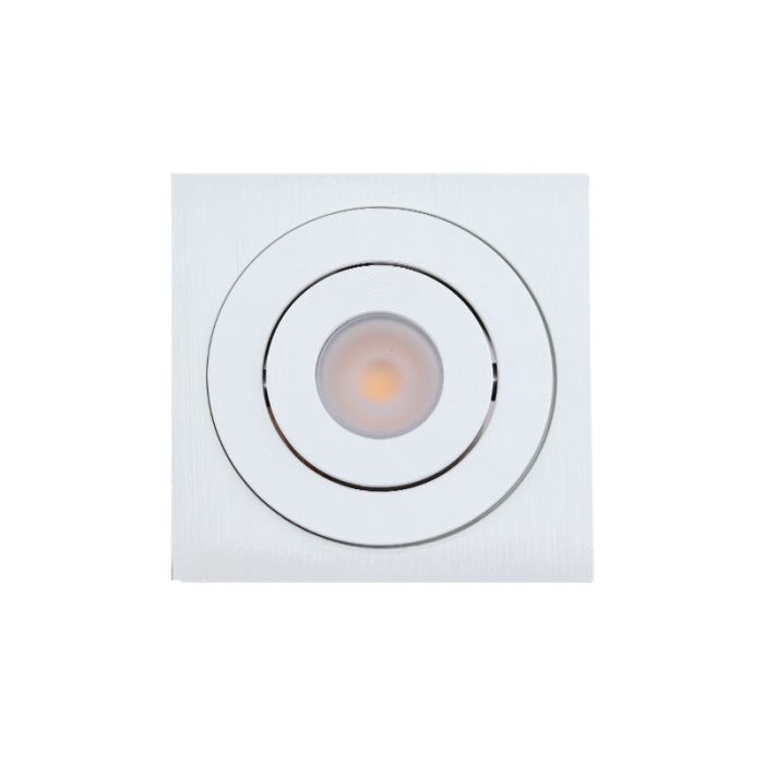 6 faretti da incasso orientabili per veranda Rona quadrato, IP44, con set di connessione e telecomando, bianco