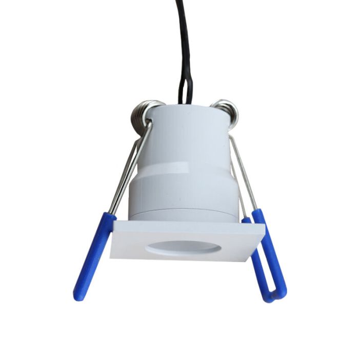 10 faretti da incasso bianchi quadrati per veranda Dico, IP65, con set di connessione e telecomando