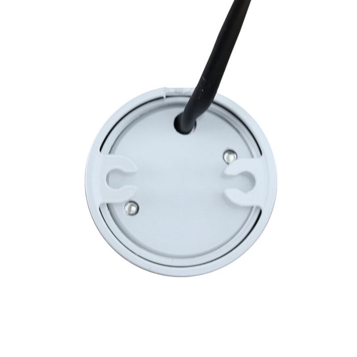 5 faretti da superficie bianchi tondi per veranda Vasso, IP44, con set di connessione e telecomando