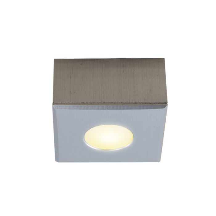 3 faretti da superficie cromati quadrati per veranda Fredo, IP44, con set di connessione e telecomando