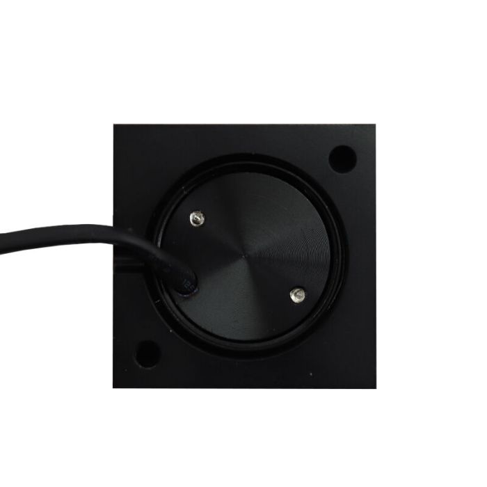 3 faretti da superficie neri quadrati per veranda Fredo, IP44, con set di connessione e telecomando