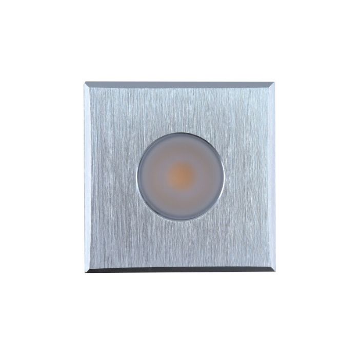 4 faretti da superficie cromati quadrati per veranda Fredo, IP44, con set di connessione e telecomando