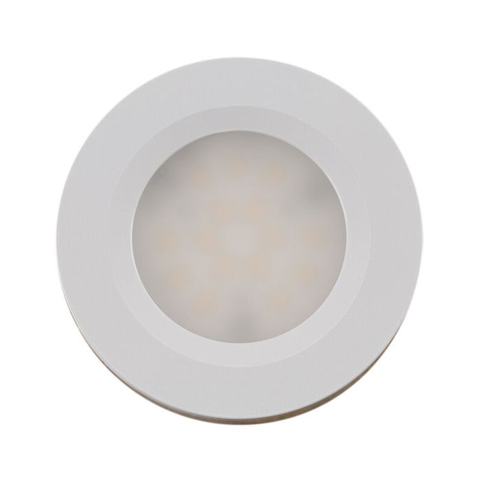 2 lampade rotonde per mobile da cucina, bianco, con set di connessione e telecomando