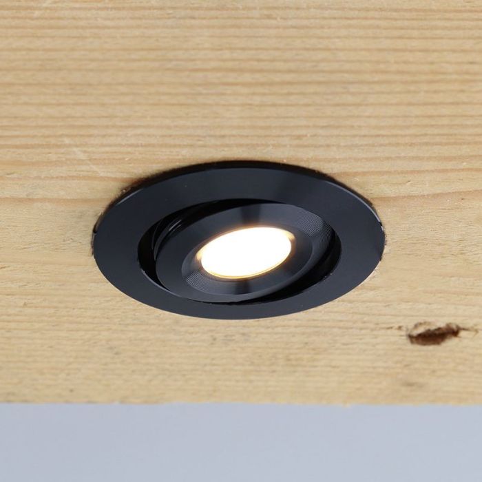 6 faretti da incasso smart orientabili per veranda Rona, IP44, con set di connessione, nero
