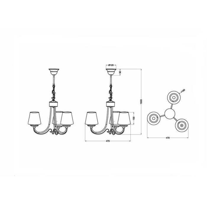 Lampadario classico bianco, Aycan