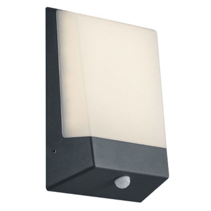 Applique da esterno con sensore crepuscolare moderna nera, Bernadette, 9W, 3000K LED, IP54