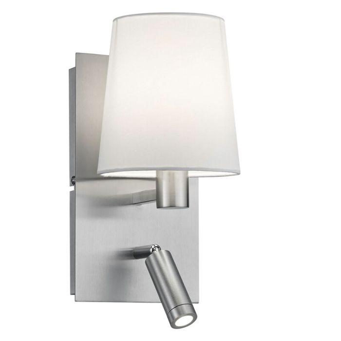 Applique da parete design in nichel, Soro, 40W, 3000K LED, con interruttore