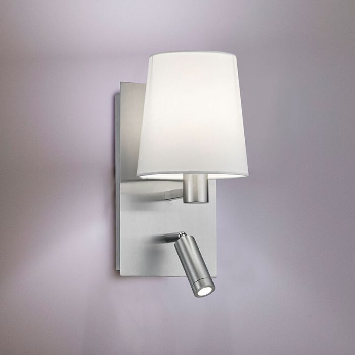 Applique da parete design in nichel, Soro, 40W, 3000K LED, con interruttore