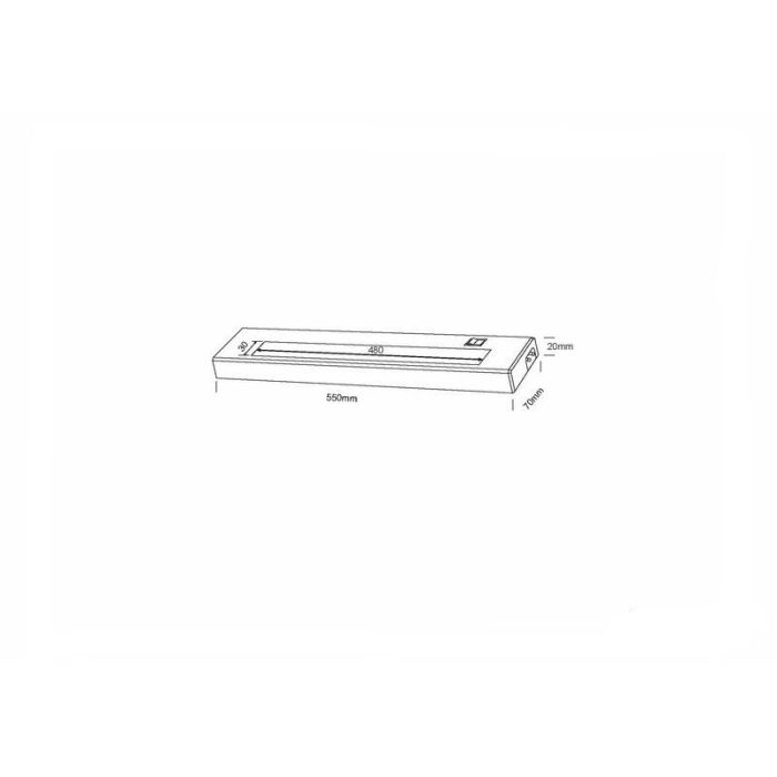 Luce sottopensile cucina bianca in plastica, Sinem, 7W, 3000K LED, con interruttore