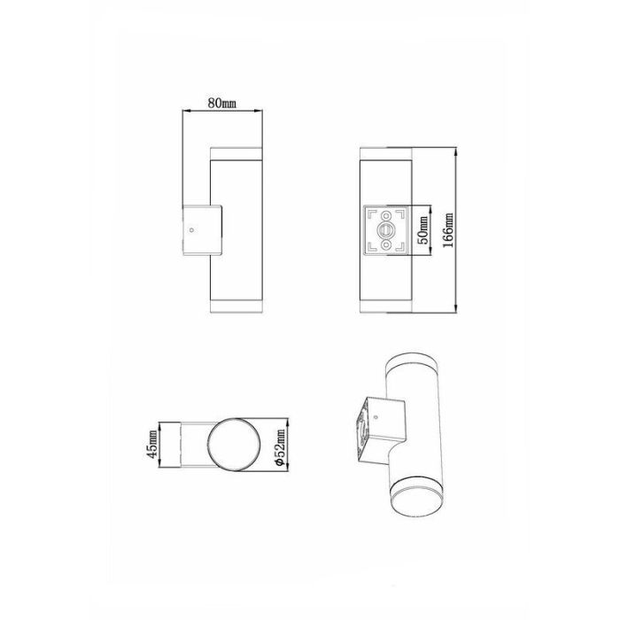 Applique da parete moderna cromata, Spjald, 4W, 3000K LED, IP44